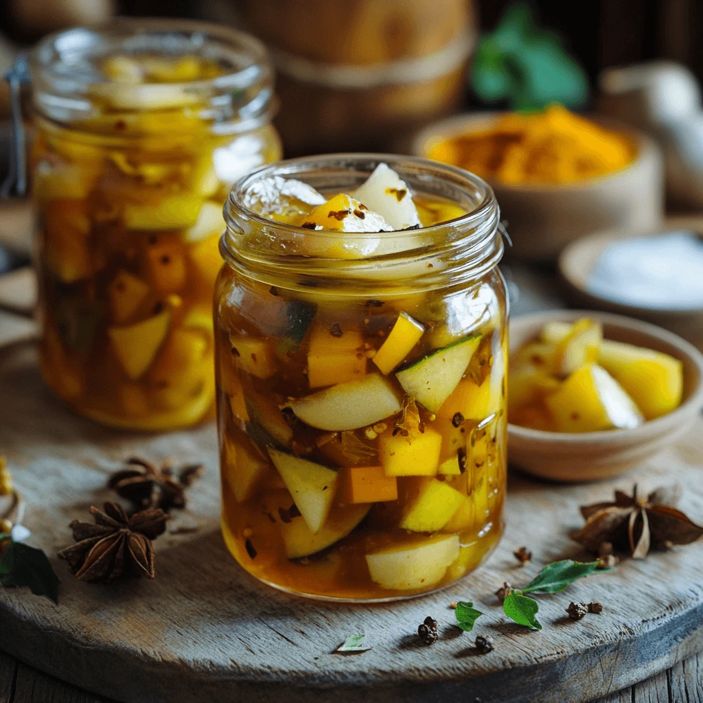 A jar of homemade chow chow relish with colorful vegetables like cabbage, green tomatoes, and bell peppers, showcasing its tangy and sweet pickled texture.