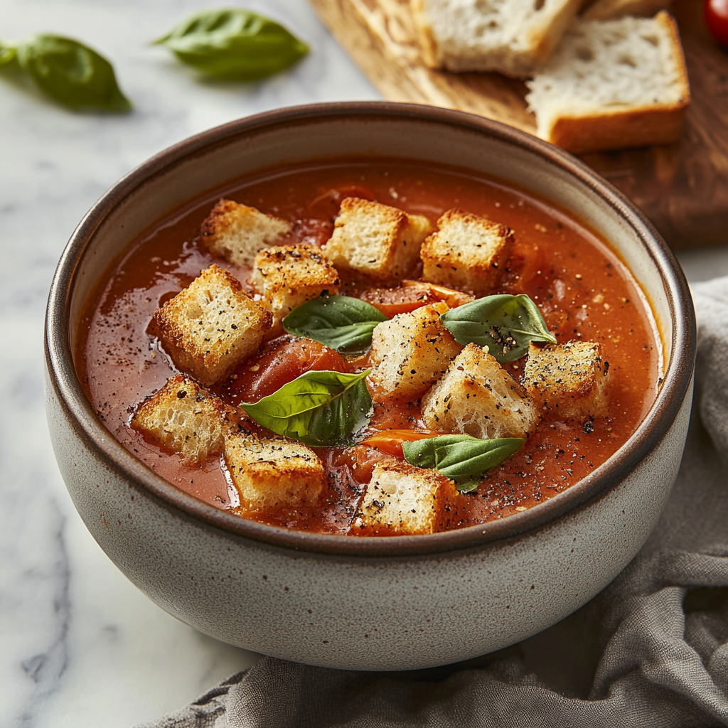 Madeleine tomato basil soup